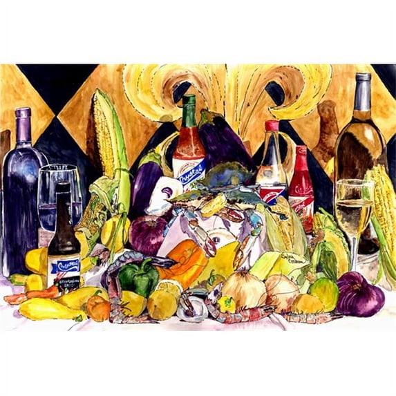 Carolines Treasures 8638PLMT Crystal Hot Sauce With Fleur De Lis And Wine Fabric Placemat