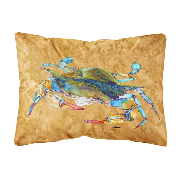Carolines Treasures 8655PW1216 Crab Canvas Fabric Decorative Pillow, 12H x16W, multicolor