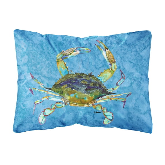 Carolines Treasures 8656PW1216 Crab Canvas Fabric Decorative Pillow, 12H x16W, multicolor