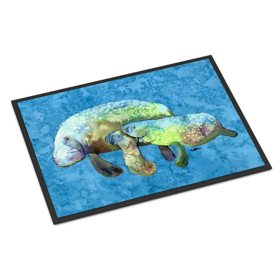 Carolines Treasures 8660-JMAT Manatee Doormat 24x36 36"L x 24"W multicolor