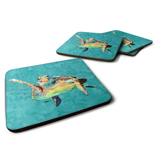 Carolines Treasures 8672FC Turtle Foam Coaster Set of 4 3 1/2 x 3 1/2 multicolor