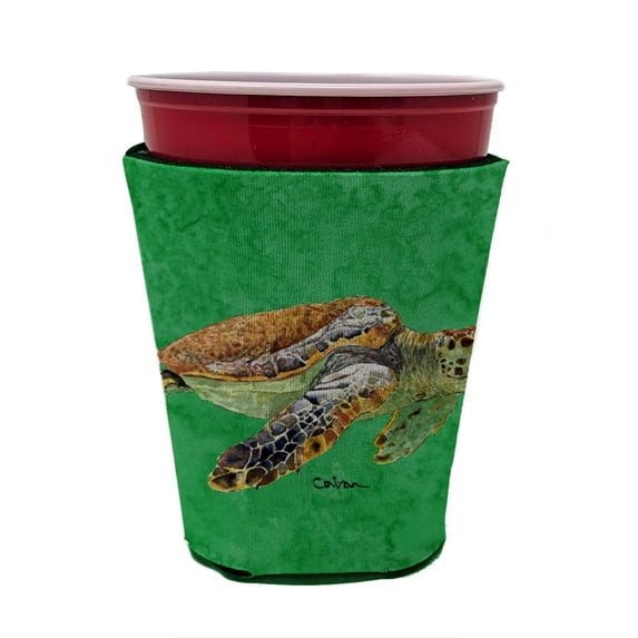 Carolines Treasures 8675RSC Turtle Red Cup Hugger Red Cup multicolor