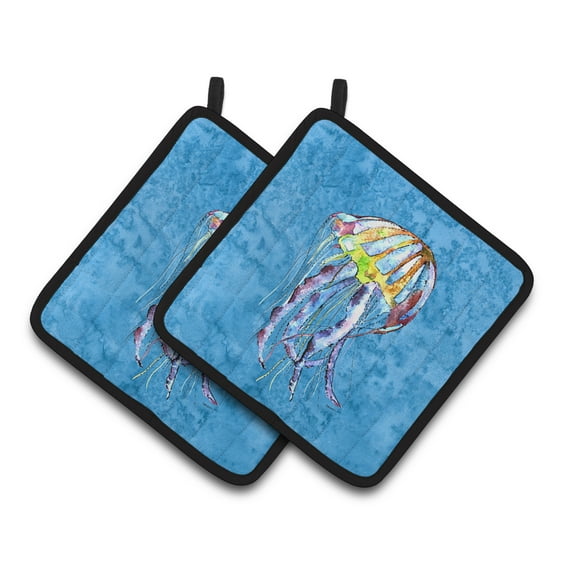 Carolines Treasures 8682PTHD Jellyfish Pair of Pot Holders , 7.5HX7.5W, multicolor