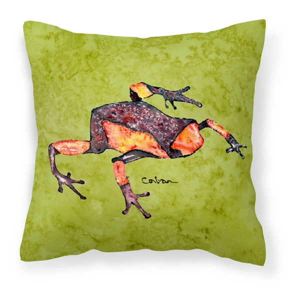 Carolines Treasures 8689PW1414 Frog Fabric Decorative Pillow 14HX14W multicolor
