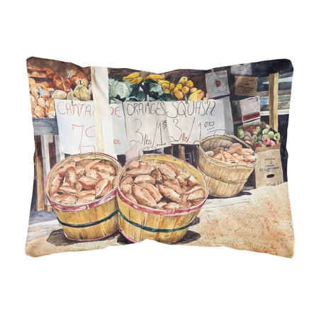 Carolines Treasures 8699PW1216 Farmers Market Canvas Fabric Decorative Pillow, 12H x16W, multicolor