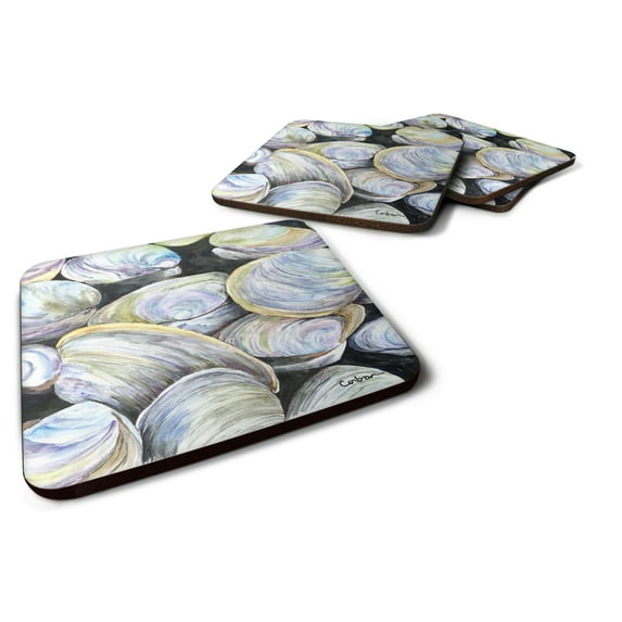 Carolines Treasures 8714FC Clam Quahog Foam Coaster Set of 4 3 1/2 x 3 1/2 multicolor
