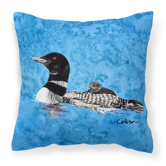 Carolines Treasures 8718PW1414 Bird - Loon Decorative Canvas Fabric Pillow 14Hx14W multicolor
