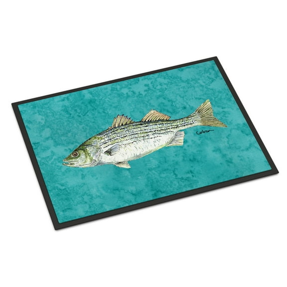Carolines Treasures 8720JMAT Striped Bass Fish Doormat 24x36 36"L x 24"W multicolor