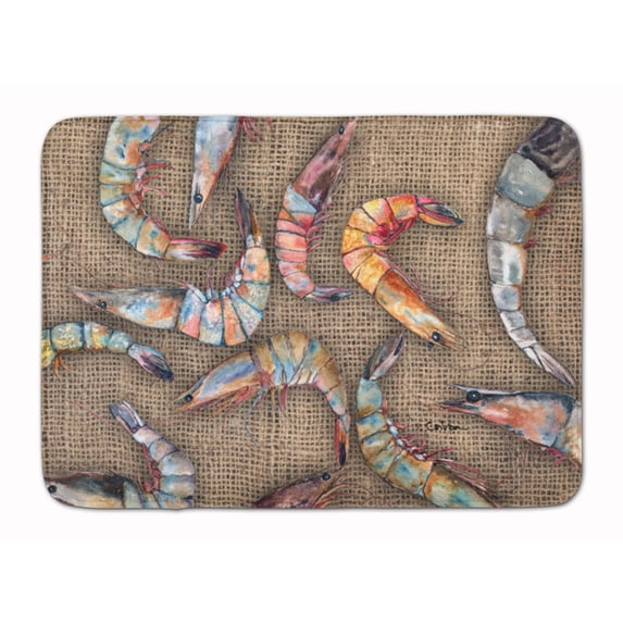 Carolines Treasures 8738RUG Shrimp Machine Washable Memory Foam Mat 19Hx27W multicolor
