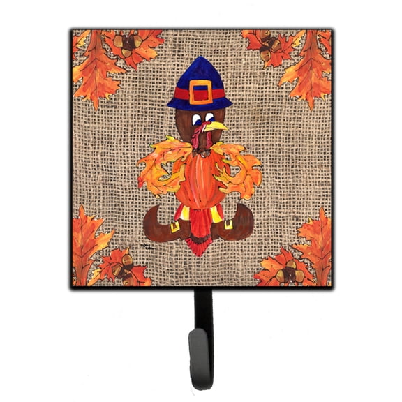Carolines Treasures 8743SH4 Thanksgiving Turkey Pilgram Fleur de lis Leash or Key Holder Single Hook multicolor