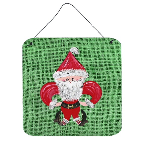 Carolines Treasures 8746DS66 Christmas Santa Fleur de lis Wall or Door Hanging Prints 6HX6W multicolor