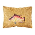 thumbnail image 1 of Carolines Treasures 8751PW1216 Hog Snapper on Gold Canvas Fabric Decorative Pillow, 12H x16W, multicolor, 1 of 3