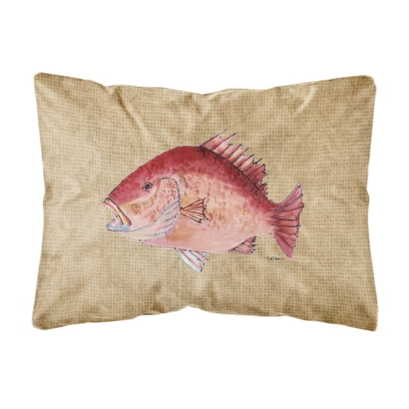 Strawberry Snapper Canvas Fabric Decorative Pillow