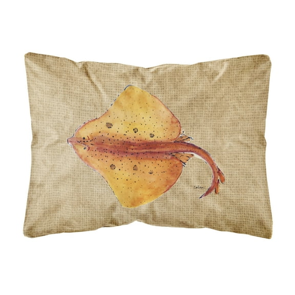 Carolines Treasures 8815PW1216 Blonde Ray Stingray Canvas Fabric Decorative Pillow, 12H x16W, multicolor