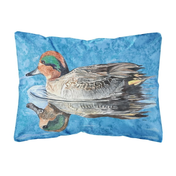 Carolines Treasures 8830PW1216 Teal Duck Canvas Fabric Decorative Pillow, 12H x16W, multicolor