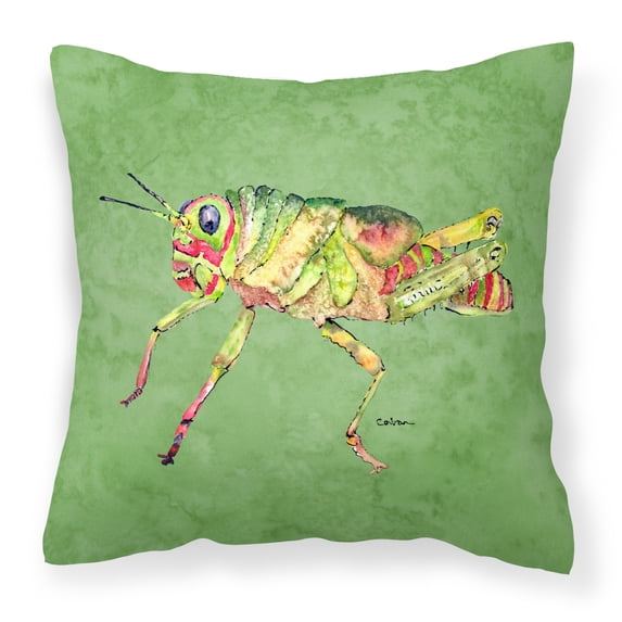 Carolines Treasures 8848PW1818 Grasshopper on Avacado Canvas Fabric Decorative Pillow 18H x18W multicolor