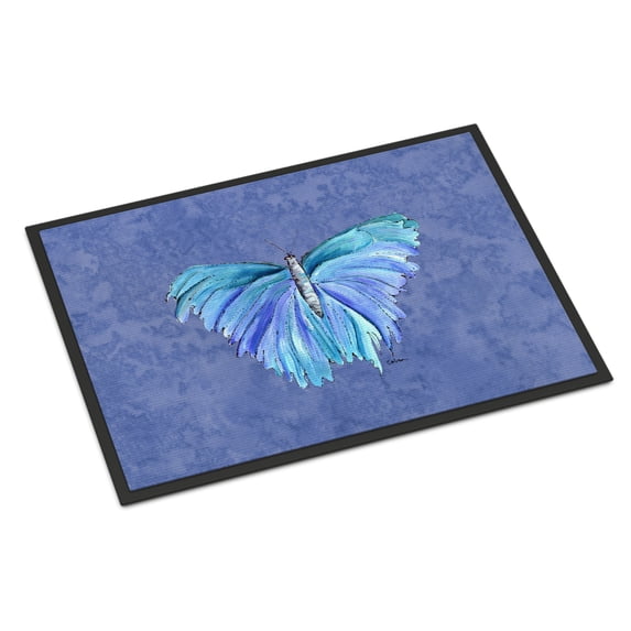 Carolines Treasures 8855JMAT Butterfly on Slate Blue Doormat 24x36 36"L x 24"W multicolor