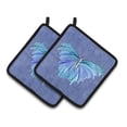 thumbnail image 1 of Butterfly on Slate Blue Pair of Pot Holders, 1 of 3