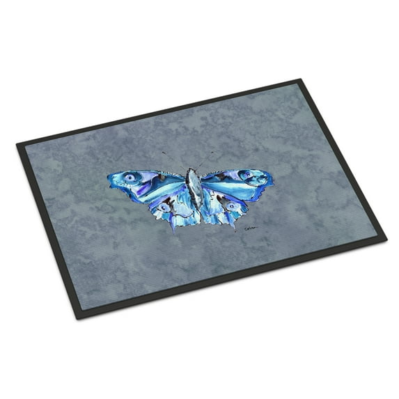 Carolines Treasures 8856JMAT Butterfly on Gray Doormat 24x36 36"L x 24"W multicolor