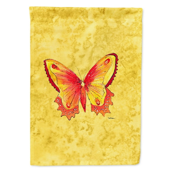 Carolines Treasures 8857-FLAG-PARENT Butterfly on Yellow Flag  multicolor