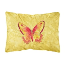Carolines Treasures 8857PW1216 Butterfly on Yellow Canvas Fabric Decorative Pillow, 12H x16W, multicolor