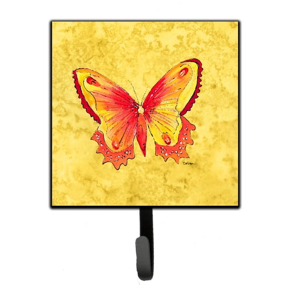 Carolines Treasures 8857SH4 Butterfly on Yellow Leash or Key Holder 7Hx4.25W multicolor