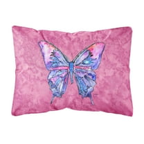 Carolines Treasures 8859PW1216 Butterfly on Pink Canvas Fabric Decorative Pillow, 12H x16W, multicolor