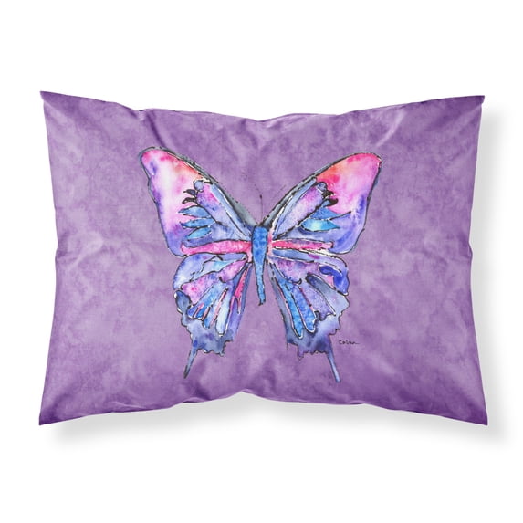 Carolines Treasures 8860PILLOWCASE Butterfly on Purple Fabric Standard Pillowcase Standard multicolor