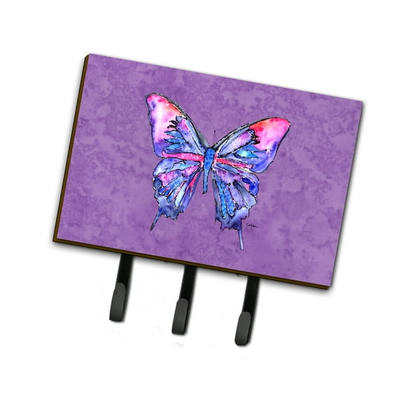 Carolines Treasures 8860TH68 Butterfly on Purple Leash or Key Holder Triple multicolor