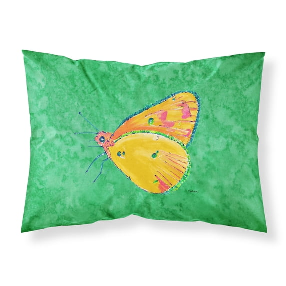 Carolines Treasures 8861PILLOWCASE Butterfly Orange on Green Fabric Standard Pillowcase Standard multicolor