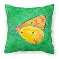 thumbnail image 1 of Carolines Treasures 8861PW1818 Butterfly Orange on Green   Canvas Fabric Decorative Pillow 18H x18W multicolor, 1 of 2