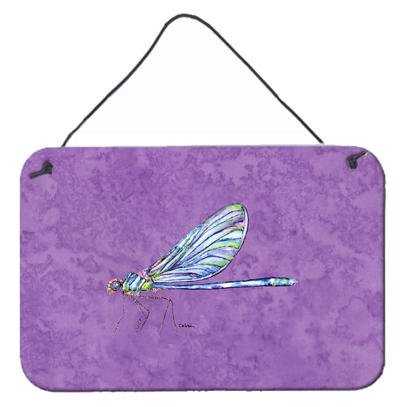 Carolines Treasures 8865DS812 Dragonfly on Purple Wall or Door Hanging Prints 8x12 multicolor