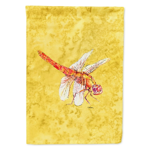Carolines Treasures 8866-FLAG-PARENT Dragonfly on Yellow Flag  multicolor