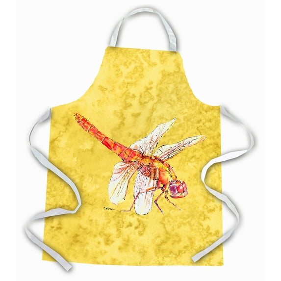 Carolines Treasures 8866APRON Dragonfly on Yellow Apron Large multicolor