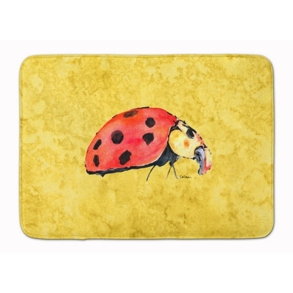 Lady Bug on Yellow Machine Washable Memory Foam Mat