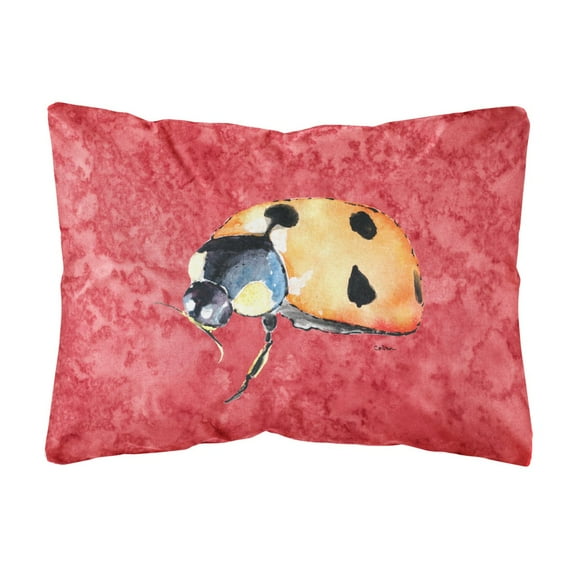 Carolines Treasures 8869PW1216 Lady Bug on Red Canvas Fabric Decorative Pillow, 12H x16W, multicolor