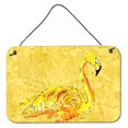 thumbnail image 1 of Carolines Treasures 8872DS812 Flamingo on Yellow Wall or Door Hanging Prints 8x12 multicolor, 1 of 1
