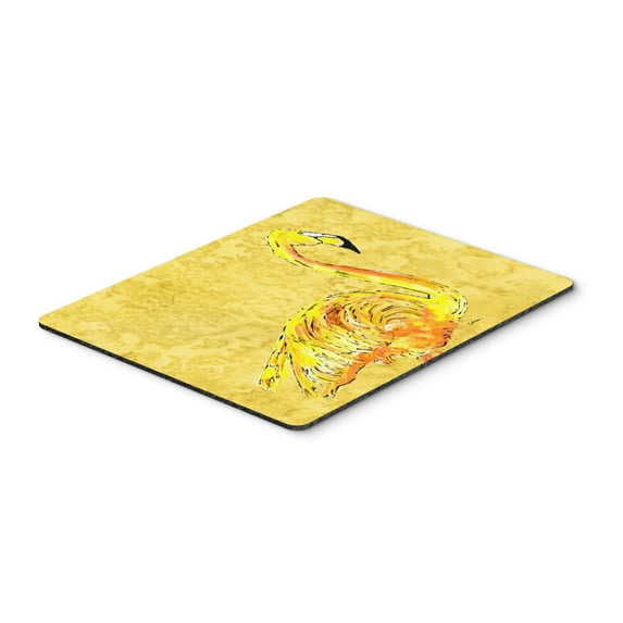 Carolines Treasures 8872MP Flamingo on Yellow Mouse Pad Hot Pad or Trivet Large multicolor