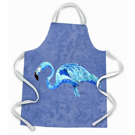 Carolines Treasures 8873APRON Flamingo On Slate Blue Apron Large multicolor