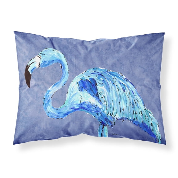 Carolines Treasures 8873PILLOWCASE Flamingo On Slate Blue Fabric Standard Pillowcase Standard multicolor