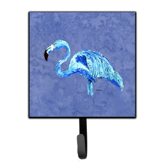 Carolines Treasures 8873SH4 Flamingo On Slate Blue Leash or Key Holder 7Hx4.25W multicolor