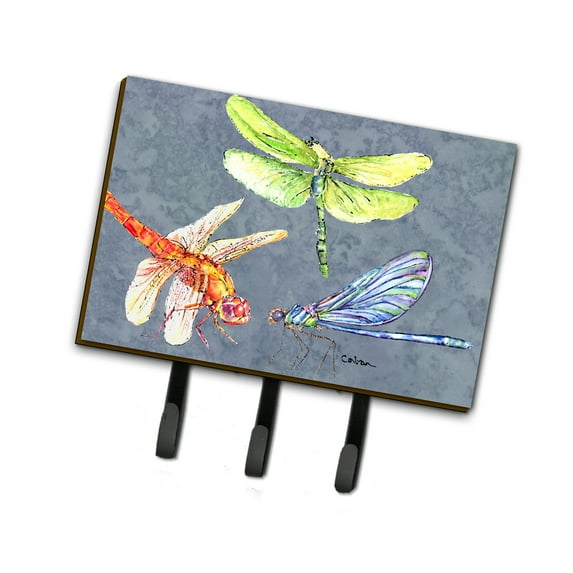 Carolines Treasures 8878TH68 Dragonfly Times Three Leash or Key Holder Triple multicolor