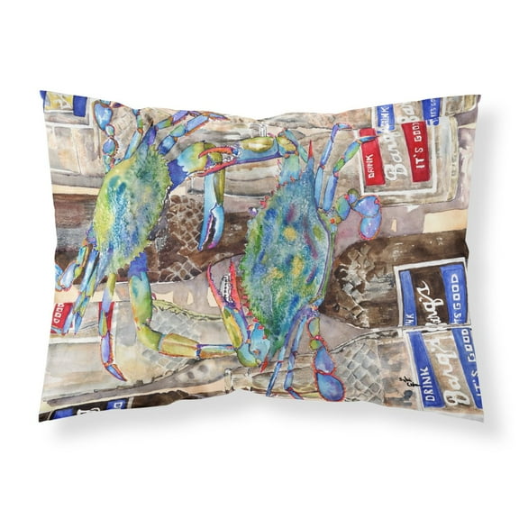 Carolines Treasures 8914PILLOWCASE Blue Crabby Bottles of Barqs Rootbeer Fabric Standard Pillowcase Standard multicolor