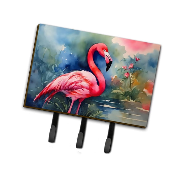 Flamingo Leash or Key Holder 6 in x 9 in
