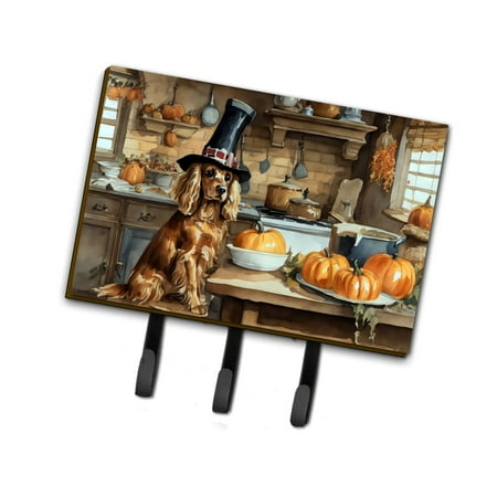 Cocker Spaniel Fall Kitchen Pumpkins Leash or Key Holder 6 in x 9 in