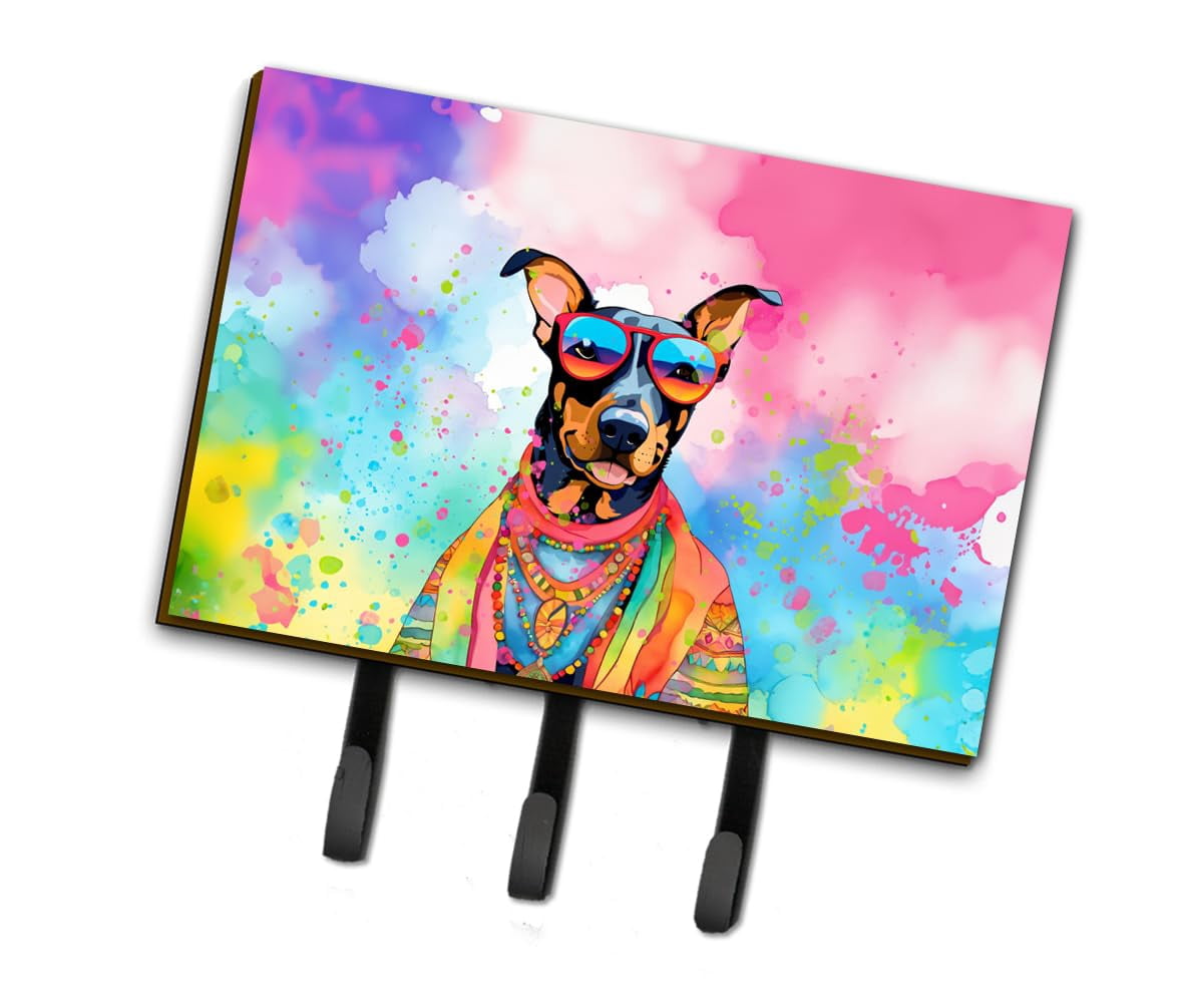 Doberman Pinscher Hippie Dawg Leash or Key Holder 6 in x 9 in