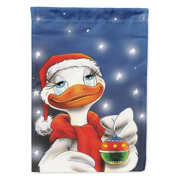 Carolines Treasures AAH7196GF Duck with Christmas Ornament Flag Garden Size Small multicolor