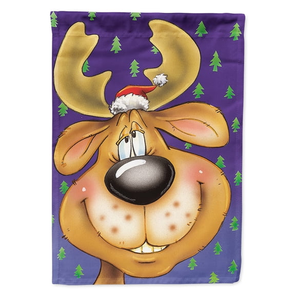 Comic Reindeer Flag Canvas House Size