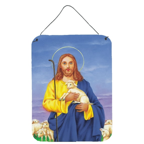 Carolines Treasures AAH8215DS1216 Jesus The Good Shepherd holding a lamb Wall or Door Hanging Prints 12x16 multicolor