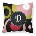 thumbnail image 1 of Carolines Treasures AM1001-DPW1414 Monogram - Retro in Black Decorative   Canvas Fabric Pillow AM1001 14Hx14W multicolor, 1 of 4